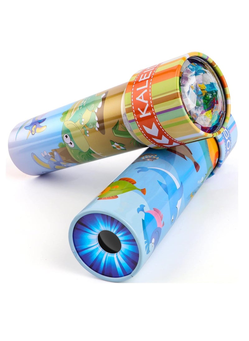 Kaleidoscopes Classic Tin 2 Pack Discover Hidden Animals Crystal Clear View Vintage Retro Toys in Gift Box Kaleidoscopes Educational Toys for Birthday School Classroom Prizes Random  - Image 1
