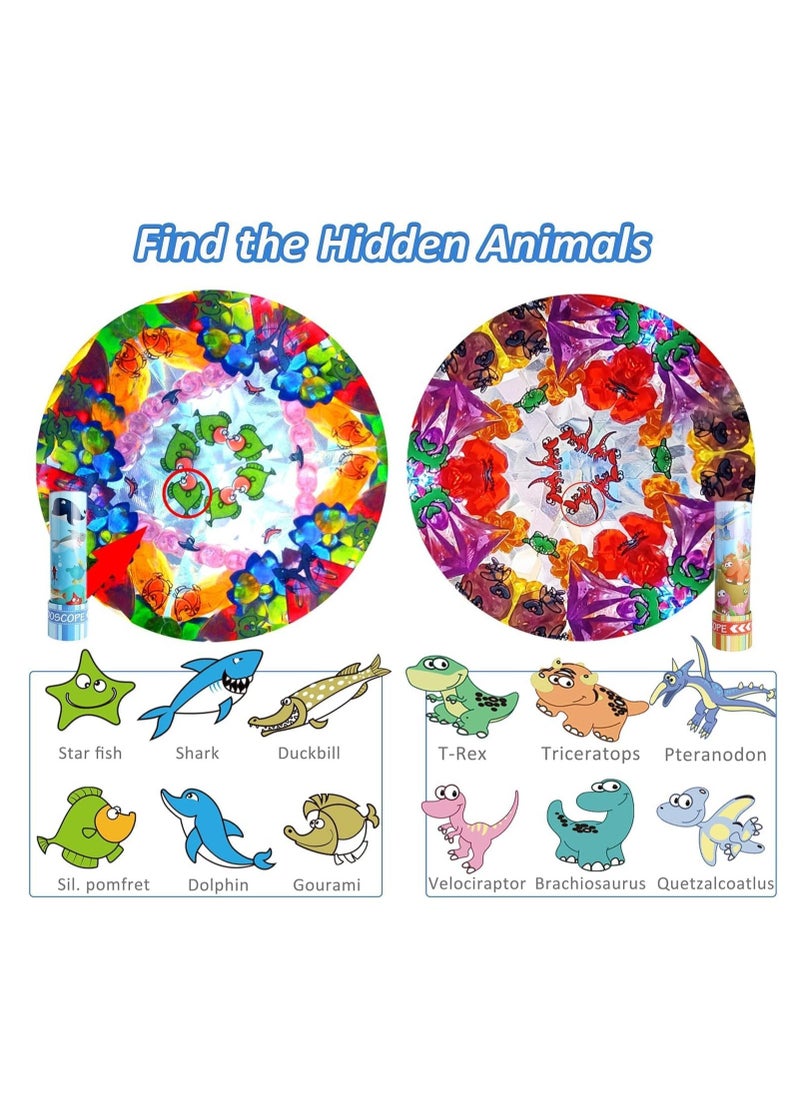 Kaleidoscopes Classic Tin 2 Pack Discover Hidden Animals Crystal Clear View Vintage Retro Toys in Gift Box Kaleidoscopes Educational Toys for Birthday School Classroom Prizes Random  - Image 5