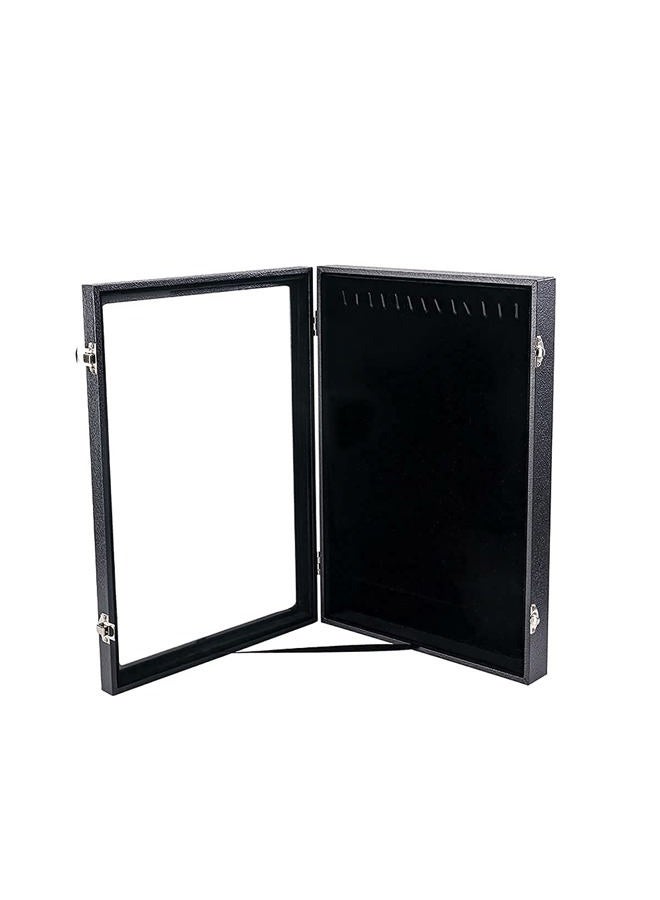 Kanwoder Vertical Necklace Holder Organizer,Necklace Storage,Necklace Organizer Box,Jewelry Tray with Glass Lid (Black Velvet) - Image 5
