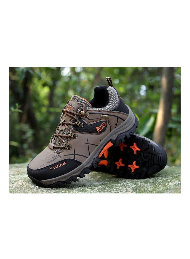 OUTAD Camping Climbing Lace-Up Hiking Shoe Brown - Image 3