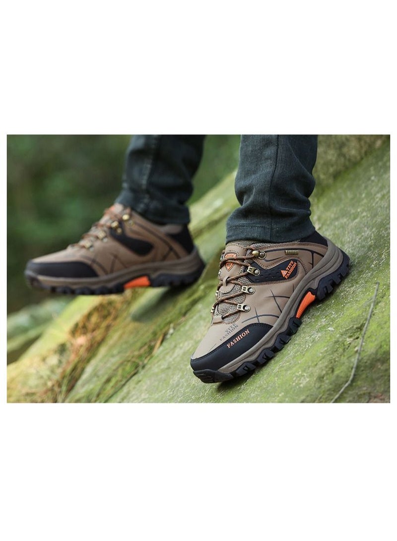 OUTAD Camping Climbing Lace-Up Hiking Shoe Brown - Image 4