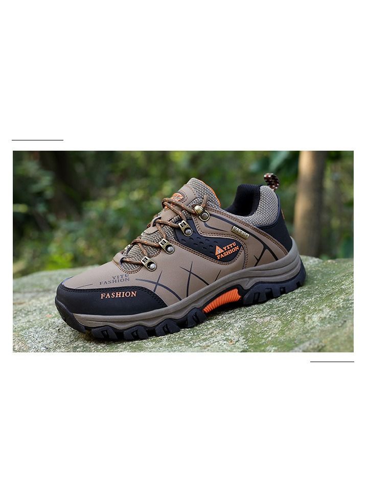 OUTAD Camping Climbing Lace-Up Hiking Shoe Brown - Image 2