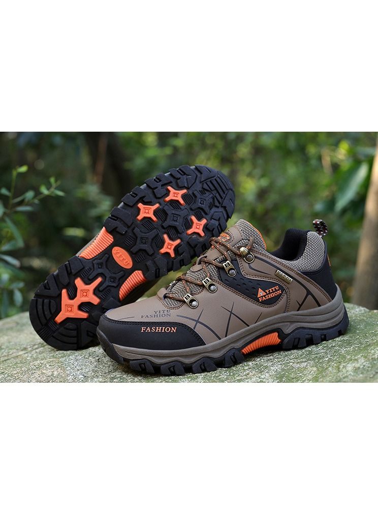 OUTAD Camping Climbing Lace-Up Hiking Shoe Brown - Image 5