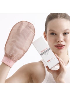 LET'SCRUB Beige Elastic Bath Shower Scrub Exfoliating Glove 100% Flush Silk For Sensitive Skin  - Image 4