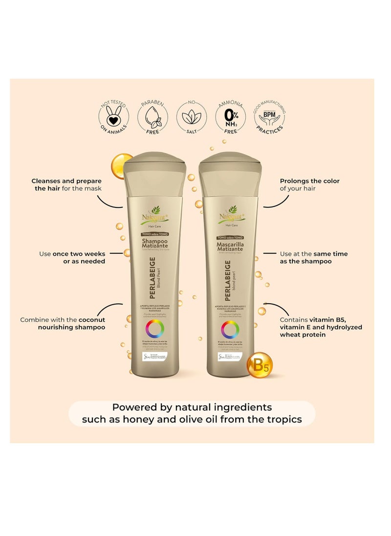 Naissant Naissant Perla Beige Hair Purple Toning Mask | Eliminates Brassiness | Neutralizes Yellow & Orange Tones | Paraben, Ammonia & Sulfate Free | Pro-Vitamin B5, Olive Oil & Honey (Perla Beige) 10.1 Fl Oz  - Image 3