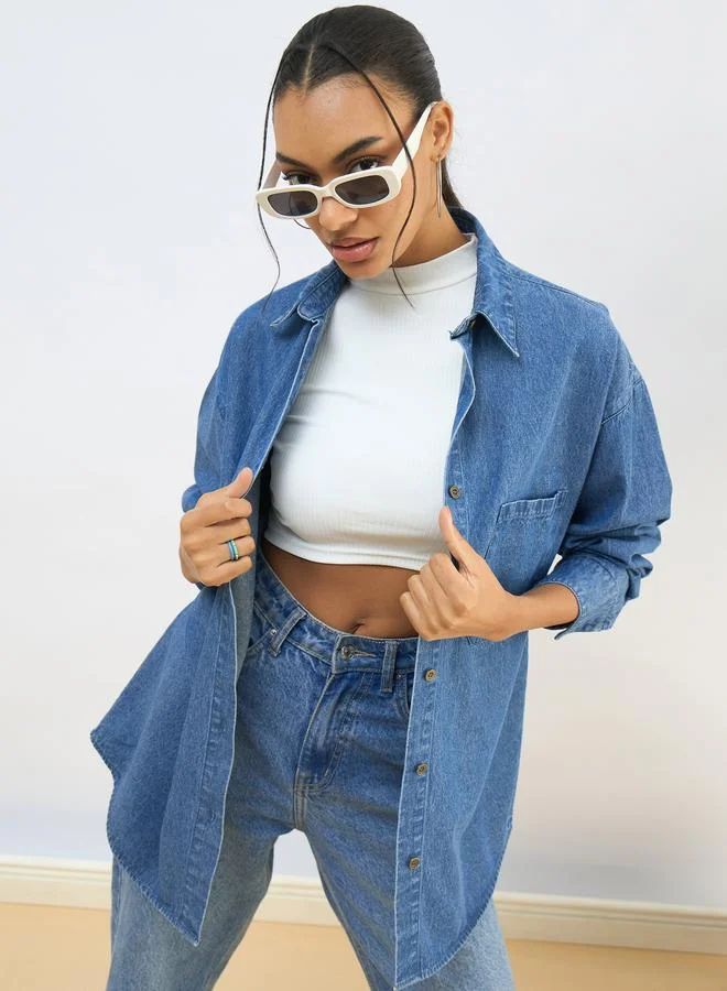 SASSAFRAS Blue Denim Oversized Shirt