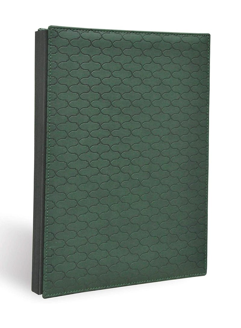 FIS Signature Book, Italian PU Material Cover, 18 Sheets with Gift Box, Green Colour, 240 x 340 mm - FSCL18GRD1 - Image 1