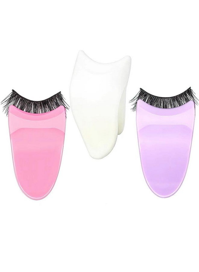 إيتشياي مجموعة من 3 أدوات لوضع الرموش الصناعية، مشبك رموش، أداة مكياج للرموش الصناعية للمبتدئين سهلة الاستخدام (أرجواني، وردي، أبيض) - Image 1