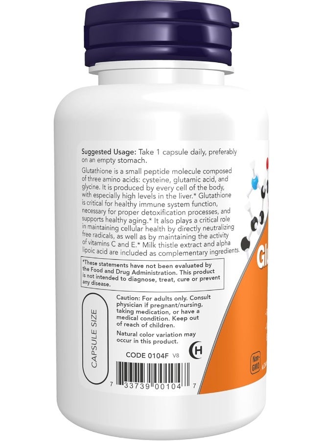 now NOW Foods Glutathione 500mg - 60 Capsules  - Image 3