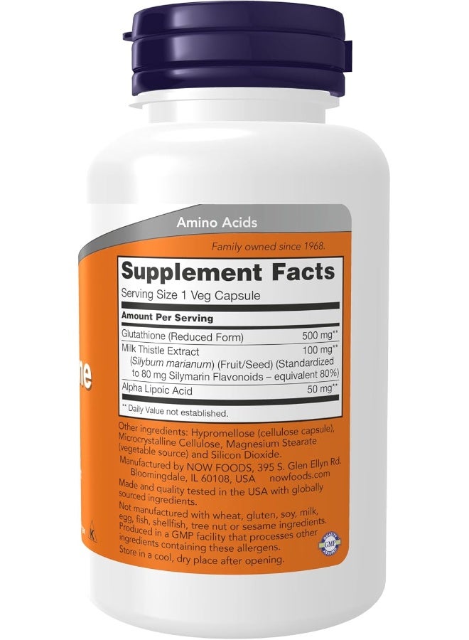 now NOW Foods Glutathione 500mg - 60 Capsules  - Image 2