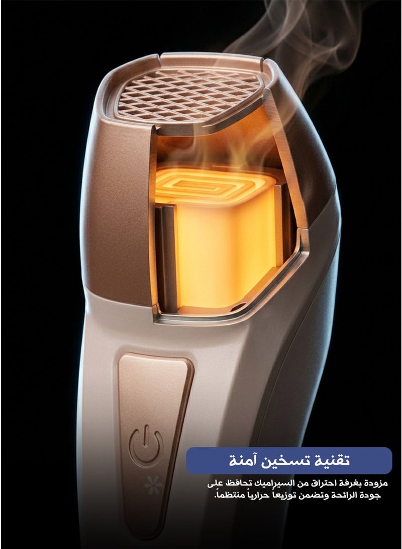 مبخر بخور إلكتروني محمول مخصص للشعر والملابس – مشط مدمج لتوزيع الرائحة بانتظام، شحن USB، حجرة تسخين سيراميك، مناسب للعود والبخور - Image 5
