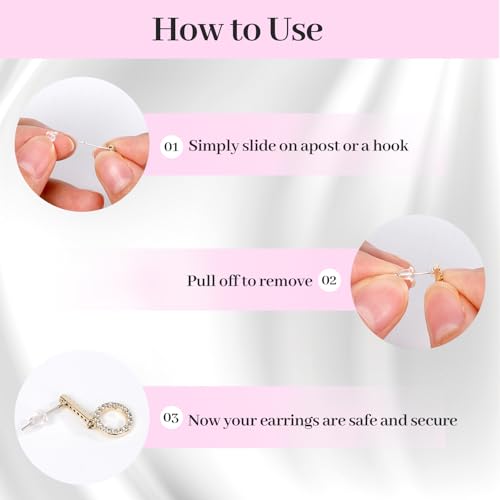 hulubo Rubber Earring Backs Soft Clear Earring Backings for Studs Hypoallergenic Silicone Earrings Backs Stopper Replacement for Women (100 Pcs) - Image 5