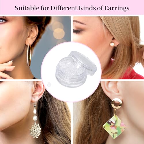 hulubo Rubber Earring Backs Soft Clear Earring Backings for Studs Hypoallergenic Silicone Earrings Backs Stopper Replacement for Women (100 Pcs) - Image 4