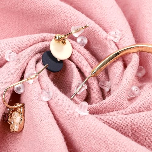 hulubo Rubber Earring Backs Soft Clear Earring Backings for Studs Hypoallergenic Silicone Earrings Backs Stopper Replacement for Women (100 Pcs) - Image 3