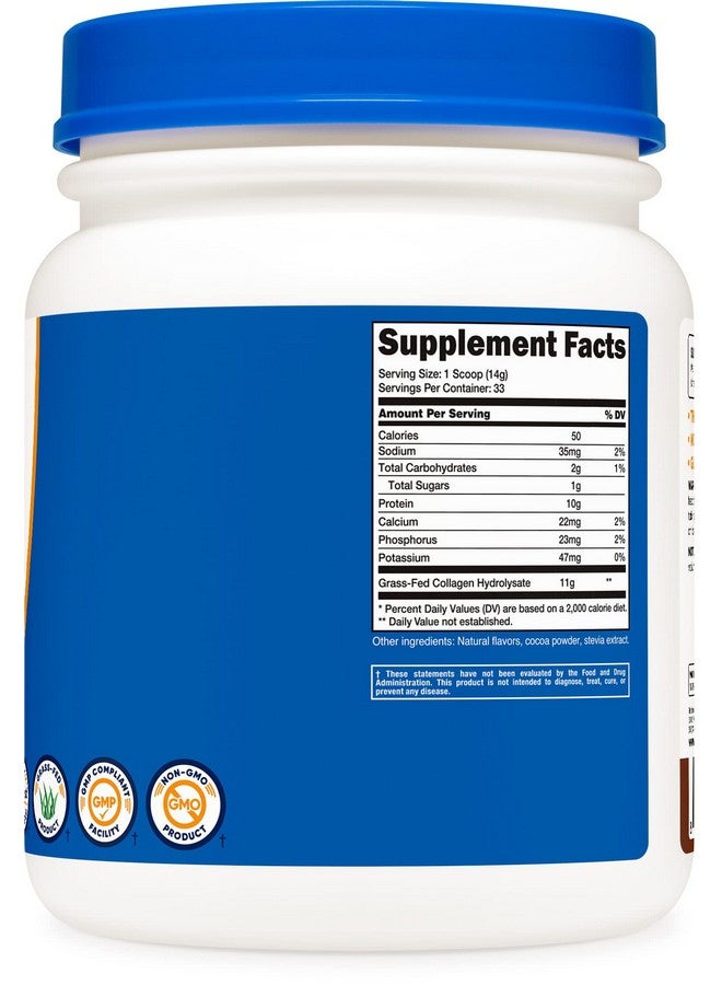 Nutricost Grassfed Collagen Powder 1Lb (454 G) (Chocolate) Grass Fed Bovine Collagen Hydrolysate Collagen Peptides - Image 5