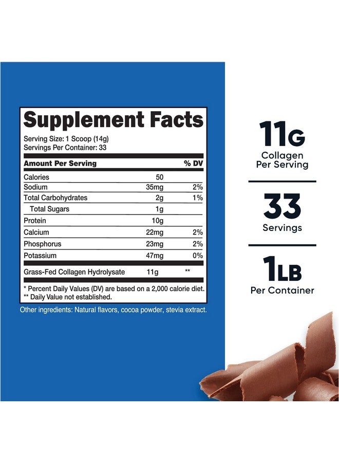Nutricost Grassfed Collagen Powder 1Lb (454 G) (Chocolate) Grass Fed Bovine Collagen Hydrolysate Collagen Peptides - Image 3