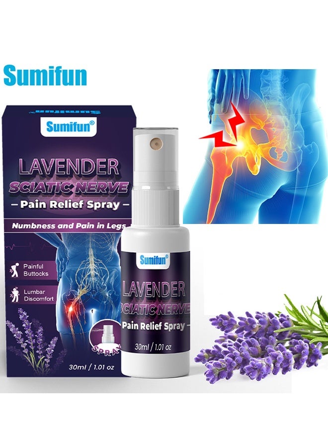 Sumifun Sciatic Nerve Pain Relief Spray, Sciatic Nerve Pain Reducing Spray, Relieve Leg Numbness And Pain, Soothing Massage Spray, Cooling & Soothing For Feet, Hands, Legs, Joints, Waist, 30ml - Image 1
