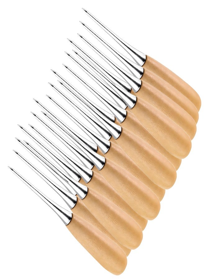 MAGIKON 20-Pack Wooden Handle Leather Stitching Sewing Awl Repair Tool (Round) #1 - Image 1