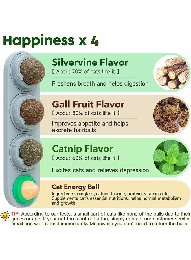 Bukela Catnip Ball Toys, Extra Cat Energy Ball, Edible Cats Lick Kitten Chew, Teeth Cleaning Dental Wall Treats, Concentrated Flavor for All Breeds - Image 2