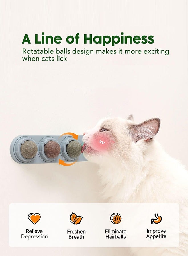 Bukela Catnip Ball Toys, Extra Cat Energy Ball, Edible Cats Lick Kitten Chew, Teeth Cleaning Dental Wall Treats, Concentrated Flavor for All Breeds - Image 4