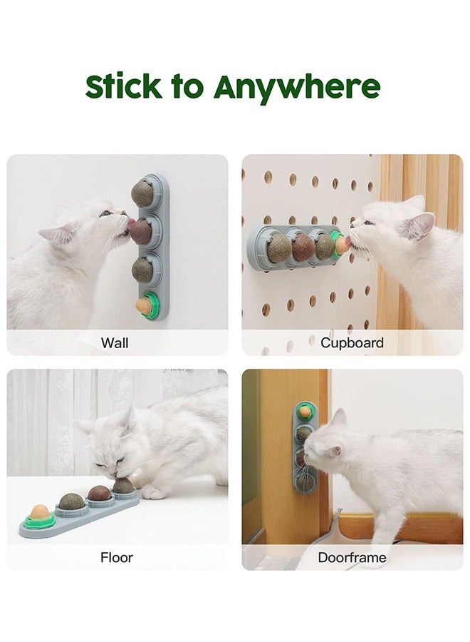 Bukela Catnip Ball Toys, Extra Cat Energy Ball, Edible Cats Lick Kitten Chew, Teeth Cleaning Dental Wall Treats, Concentrated Flavor for All Breeds - Image 3