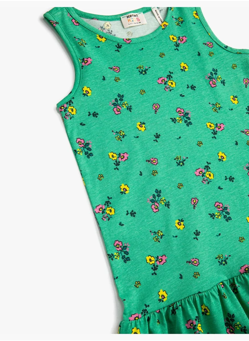 KOTON Floral Sleeveless Dress Cotton