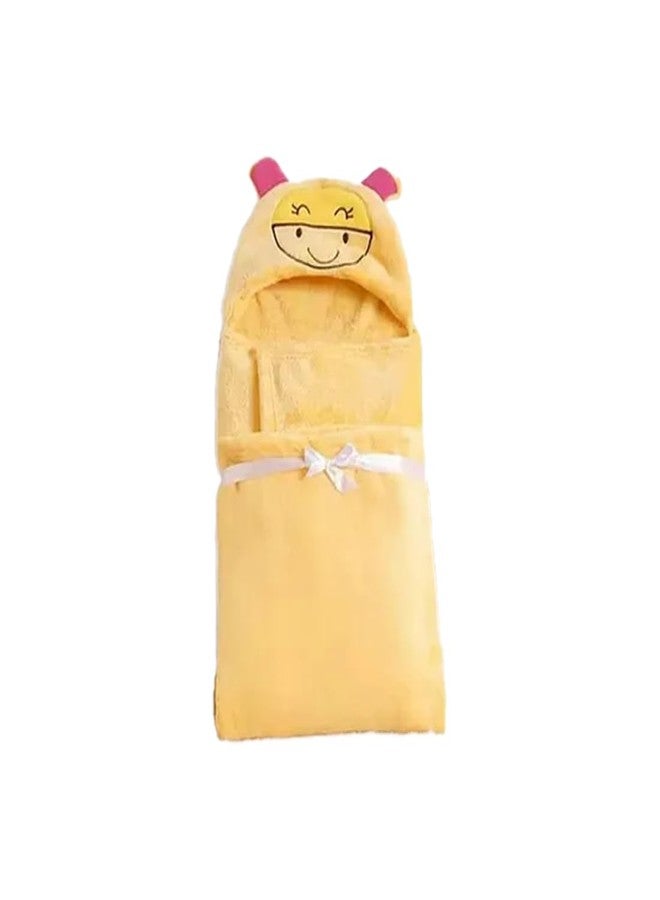 Bumtum Baby Soft Cotton Hooded Bath Towel | Ultra Absorbent | for Newborn, Infant Boys and Girls (Yellow) - Image 1
