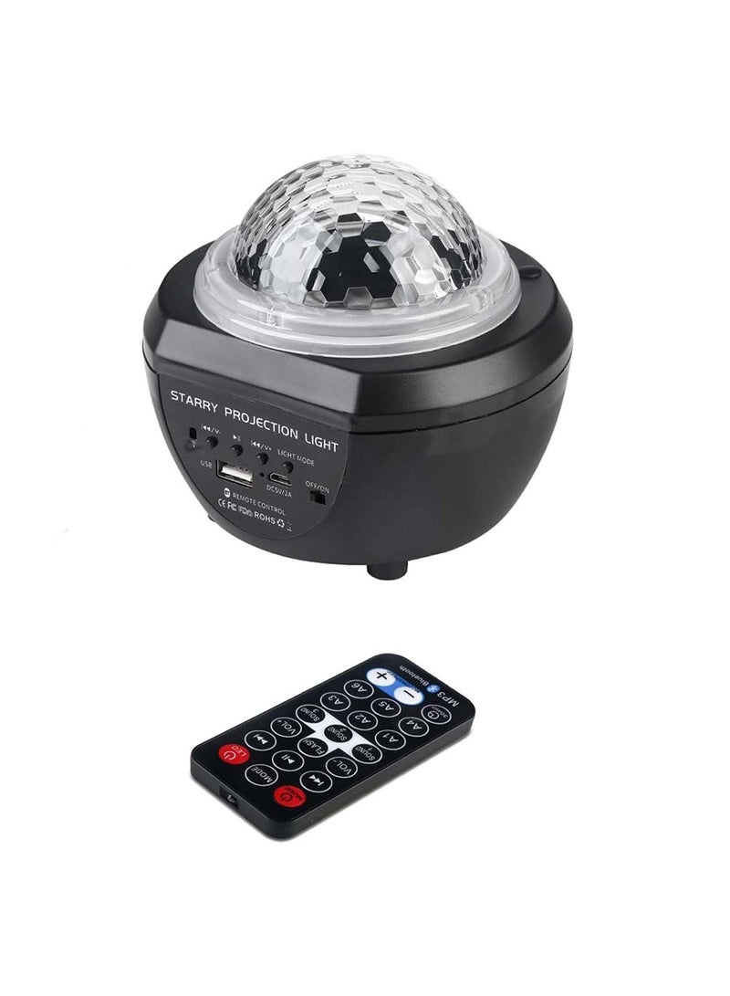 جهاز عرض النجوم 2 في 1 مصباح LED ليلي مع جهاز تحكم عن بعد، أسود/أزرق، 17x17x13.5 سم - Image 1