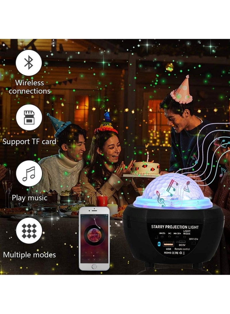 جهاز عرض النجوم 2 في 1 مصباح LED ليلي مع جهاز تحكم عن بعد، أسود/أزرق، 17x17x13.5 سم - Image 4