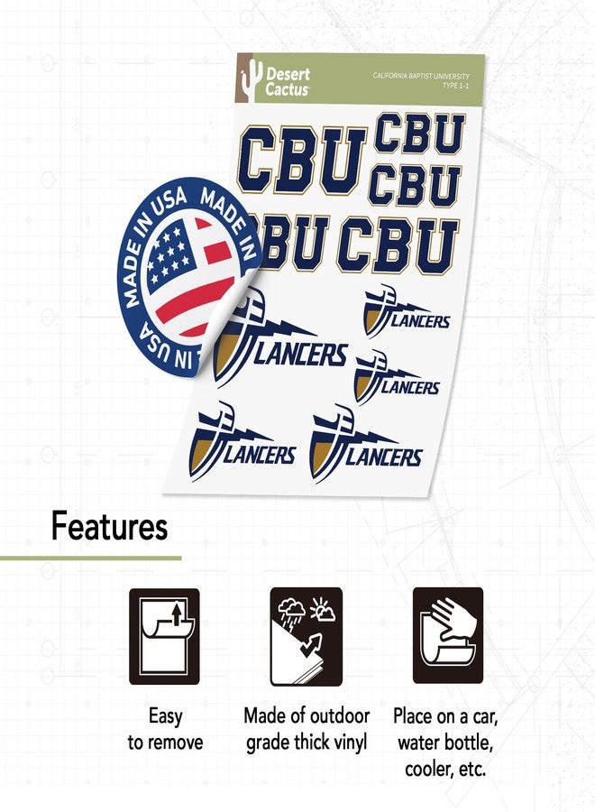 Desert Cactus California Baptist University Sticker California Baptist Lancers Vinyl Decal Laptop Water Bottle Car Scrapbook Sheet (Type 1-1) - Image 4