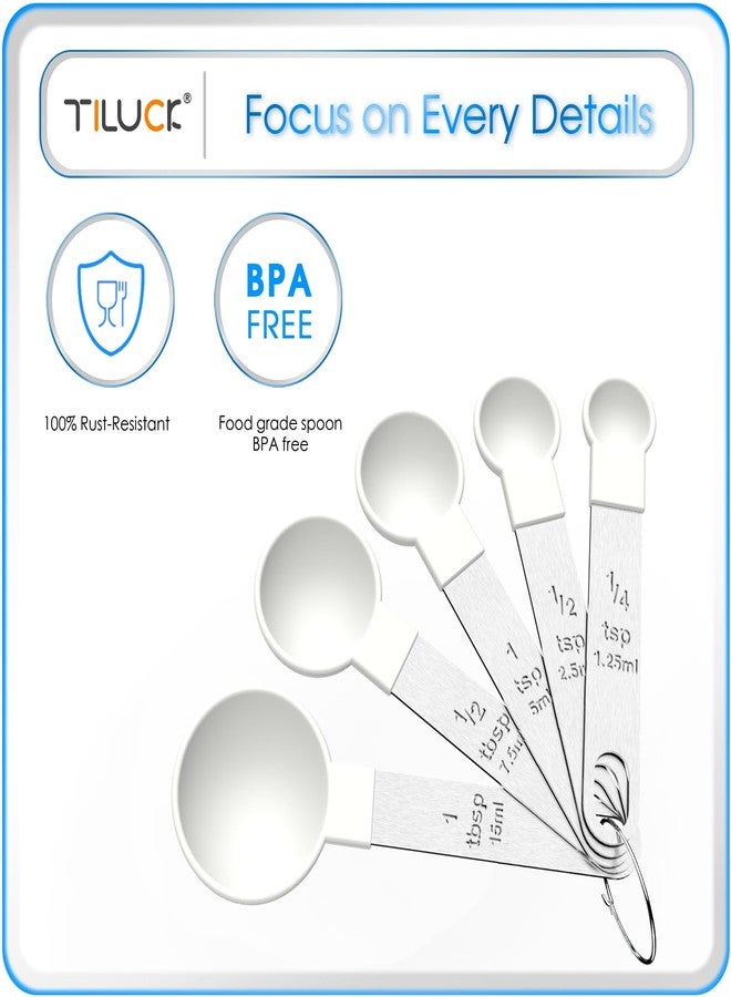 TILUCK Measuring Cups & Spoons Set, Stackable Cups and Spoons, Nesting Measure Cups with Stainless Steel Handle, Kitchen Gadgets for Cooking & Baking - Image 5
