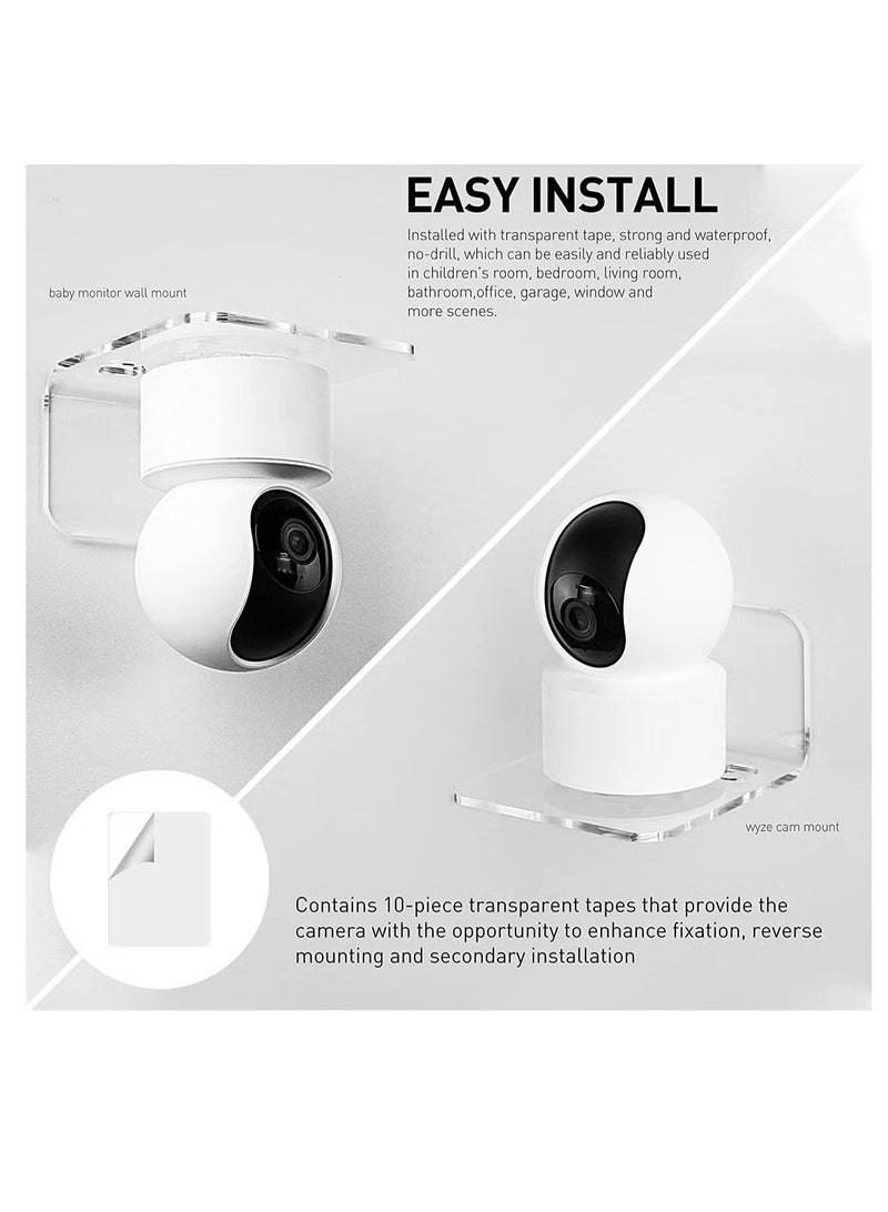 Acrylic Floating Wall Shelves Set of 3 for Security Cameras Baby Monitors Speakers - Image 2