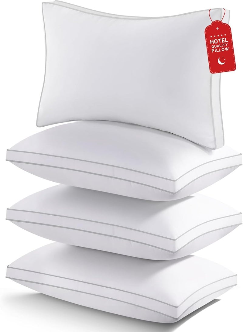 ROUMEA King Size Pillows Set of 4, Bed Pillows for Sleeping 4 Pack, Luxury Hotel Quality, Supportive King Pillows with Soft Down Alternative for Back Stomach Side Sleepers, Machine Washable - Image 1