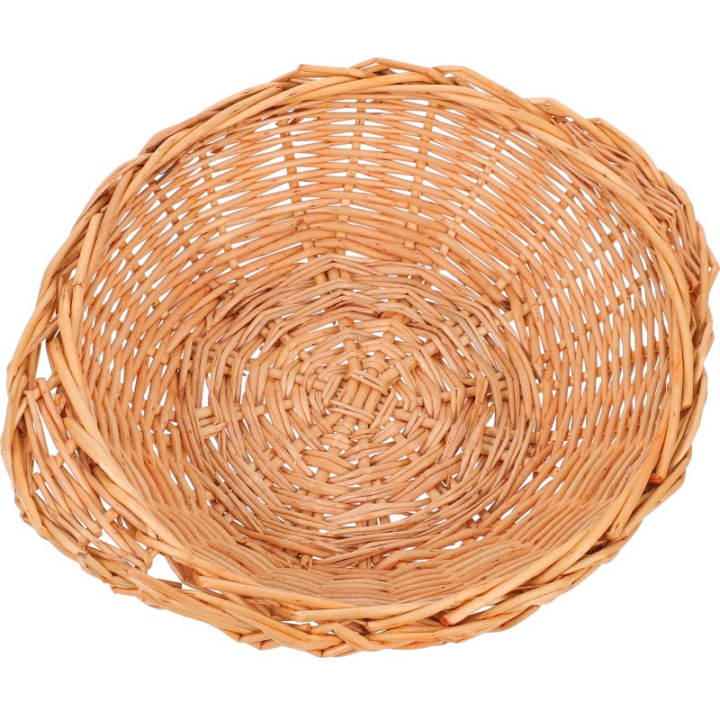 2pcs Wicker Woven Storage Basket Bread Basket Snacks Fruit Serving Basket Casserole Pot Serving Holder - Image 2
