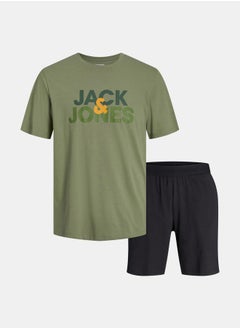 Logo Print Short Sleeves T-shirt and Shorts Set