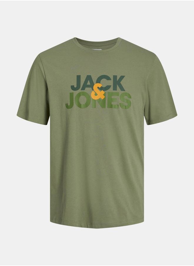 JACK & JONES - Logo Print Short Sleeves T-shirt and Shorts Set - Image 1
