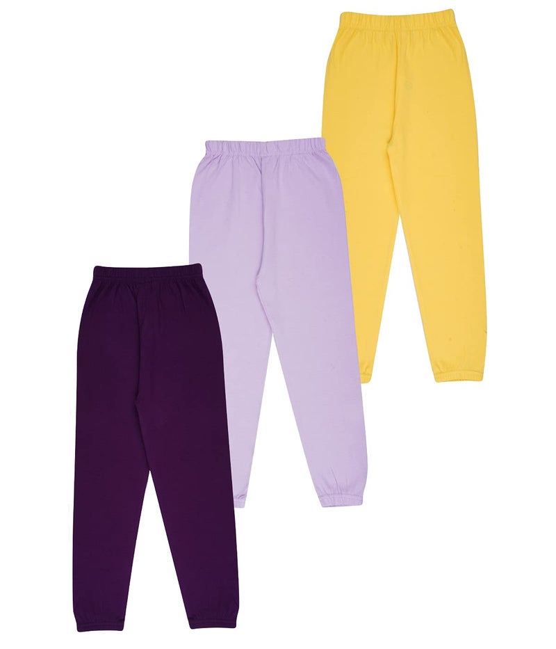 KYDA KIDS® 100% Girls Cotton Printed Track Pants (Pack of 3) - Image 2