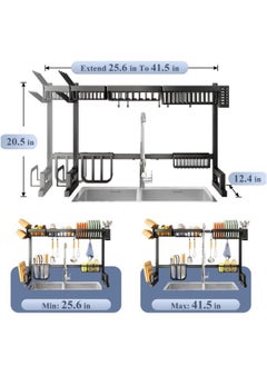MAKS & CO. Stainless Steel Dish Drying Rack with Cutting Board & Cutlery Holder  - Image 3