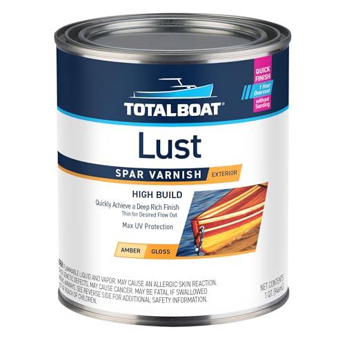 TotalBoat-482869 Lust Marine Varnish, High Gloss and Matte Finish for Wood, Boats, Outdoor Furniture (High Gloss, Quart) - Image 1