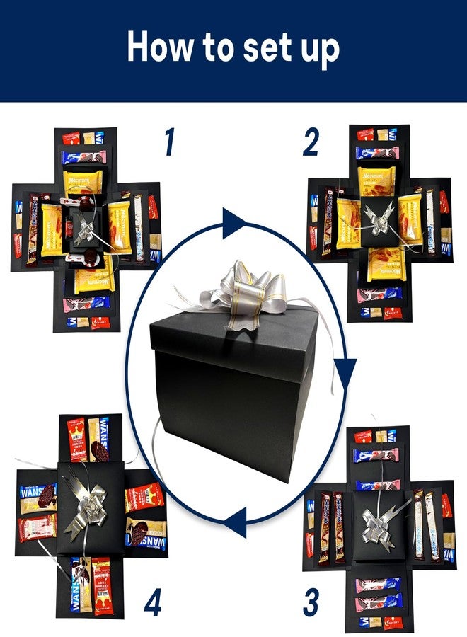 Hryan 5 Layer Gift Box, Multi Layered Explosion Photo DIY Box, Creative Surprise Picture Gift for Important Days and Holidays. (BLACK) - Image 3