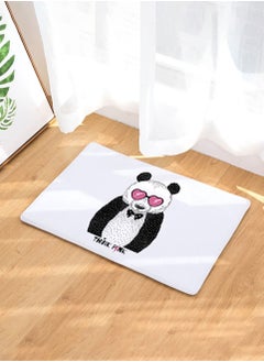 Front Door Mat Welcome Mat Funny Doormat for Entryway Flannel Non Slip Door Mat 40x60cm Black Panda Type F