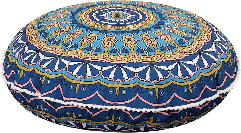 LOVMOC 32 inches Meditation Floor Cushion for Adults, Round Large Thick Floor Pillow, Memory Foam Filling, Green - Image 1