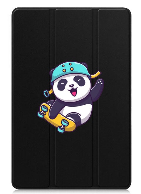 Protective Flip Case For Lenovo Tab M11 (2024) With Trifold Stand Auto Wake Sleep Shockproof Cover skiing panda