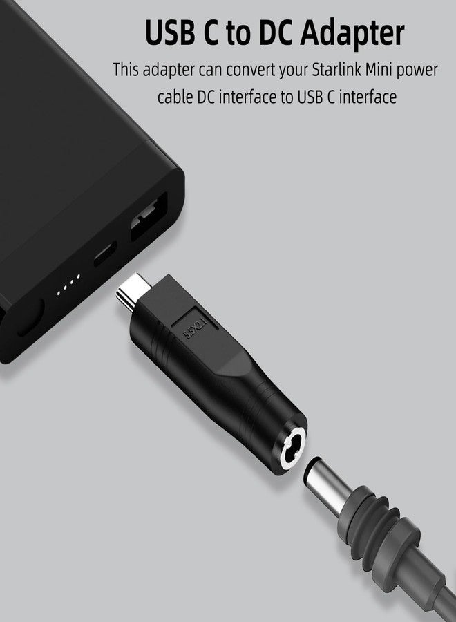 Jadebones 2 Pack USB C Male to DC Female Power Cable Adapter for Starlink Mini, Work with 20V/65W+ Type-C PD Source - Image 2