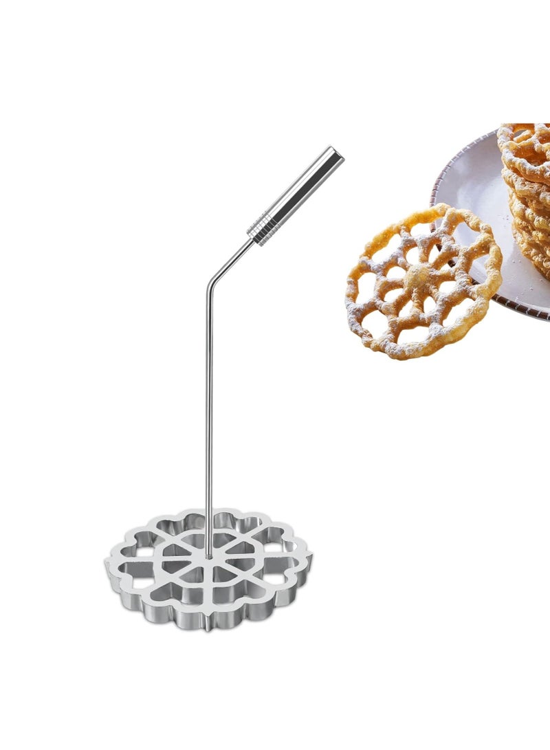 ROTEL Bunuelos Mold with Handle,Rosette Timbale Iron Set Aluminum Waffle Molds with Handle,Funnel Cake Ring,Molde Para Buñuelos De Viento Maker Mexicanos,Rosette Cookie Cutter Tool - Image 1