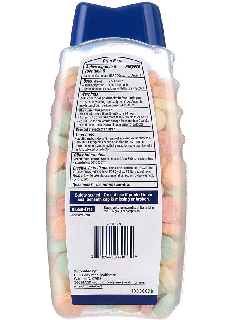 TUMS Antacid Chewable Tablet Assorted Fruit - Image 3