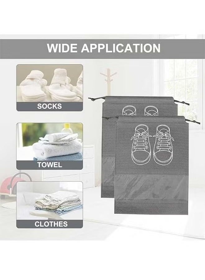 5 Pieces Travel Shoe Storage Bag, Non-Woven Storage Bag, Portable Shoes Pouch ,with Transparent Window for Daily and Travel Use  - Image 5