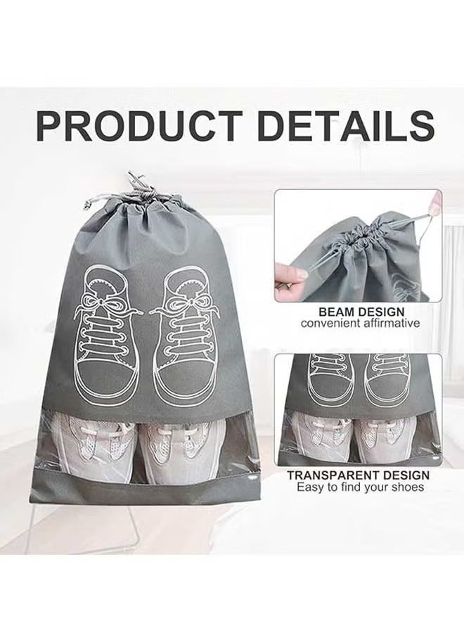 5 Pieces Travel Shoe Storage Bag, Non-Woven Storage Bag, Portable Shoes Pouch ,with Transparent Window for Daily and Travel Use  - Image 3