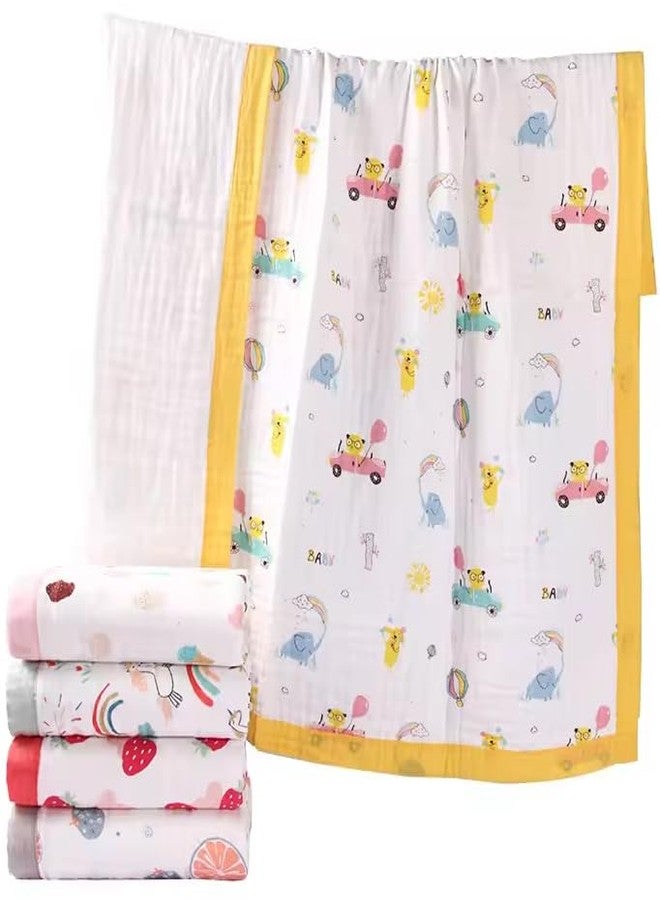 TERI BERI Muslin Cotton Bath Towels for Newborn Baby Extra Soft and Reusable Organic Cotton wash Towels for Infants Toddlers - 100 X 100 cm (Pack of 1,Multicolor) - Image 1