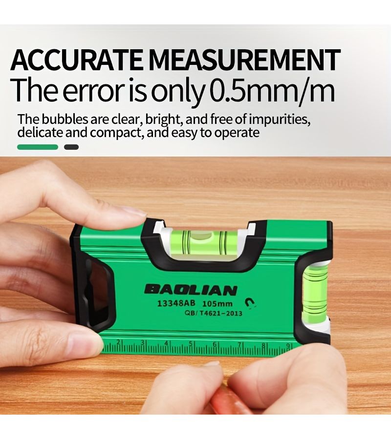 6 Inch Mini Magnetic Spirit Level High Precision Ruler Aluminum Fan Shaped Multifunctional Carpenter Tool - Image 2